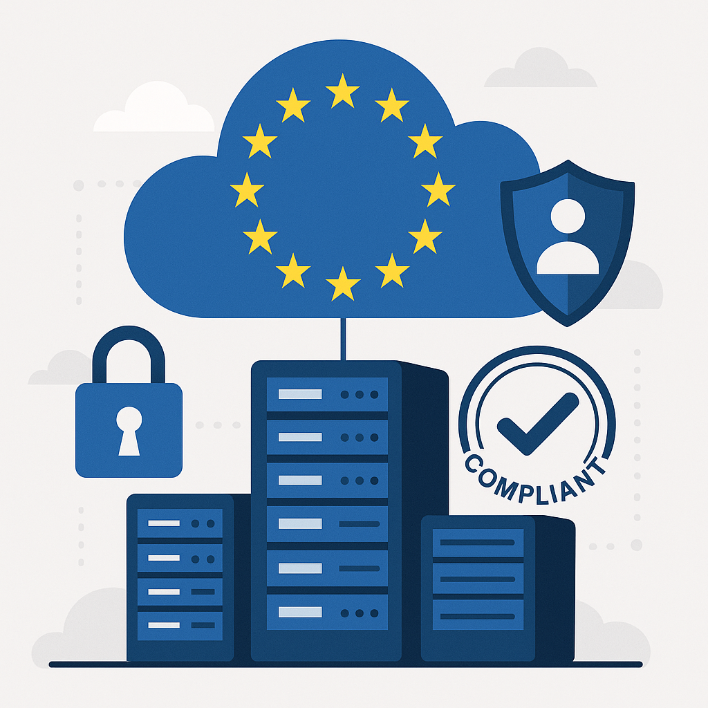 Visualisierung einer modernen europäischen Cloud-I